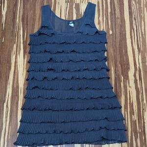 H&M Dark Blue Gray Layered Ruffle Dress